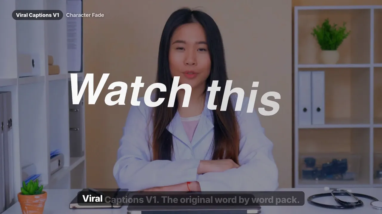 Viral Captions V1 — DaVinci Resolve captions preset preview