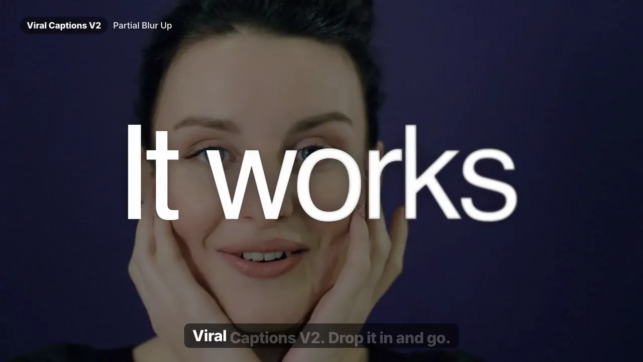 Viral Captions V2 — DaVinci Resolve captions preset preview